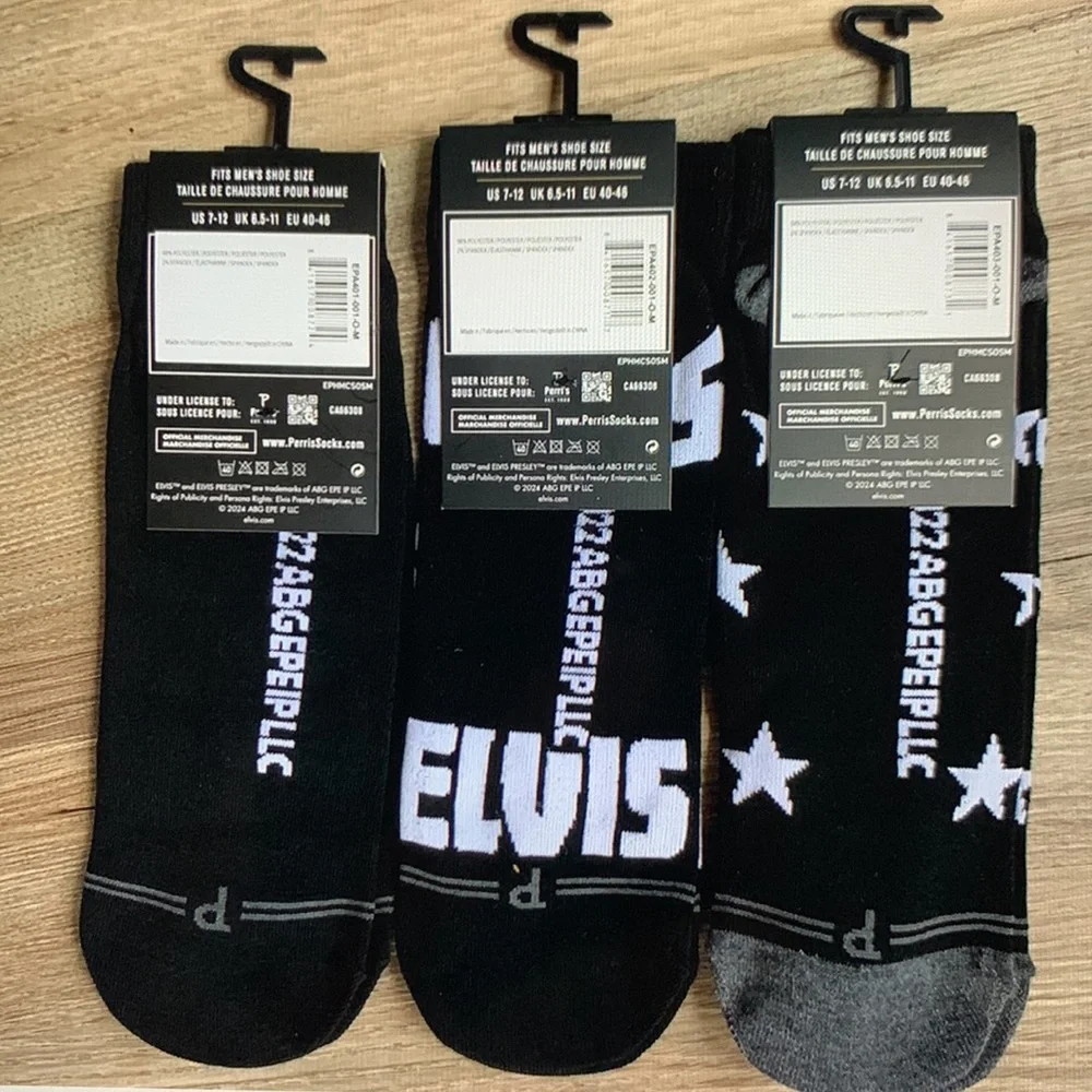 3 Pair Elvis Presley Low Cut Socks Men shoe 7-12 Unisex 🆕 Lowcut Perris Sock